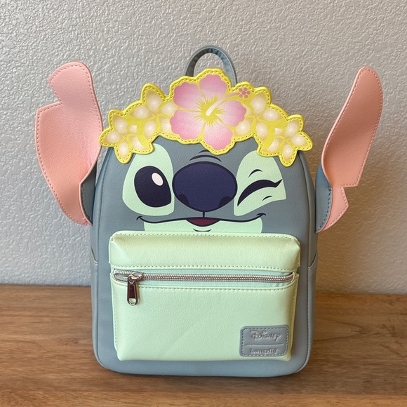Disney Other - Loungefly Disney Stitch Kids Backpack - Gray, Pink, and Yellow